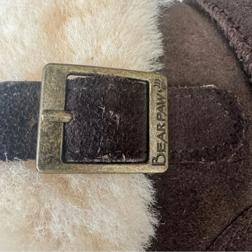 BEARPAW‎ Women's Abby Shearling Suede Ankle Boots Sheepskin/Wool Lining | Size 7